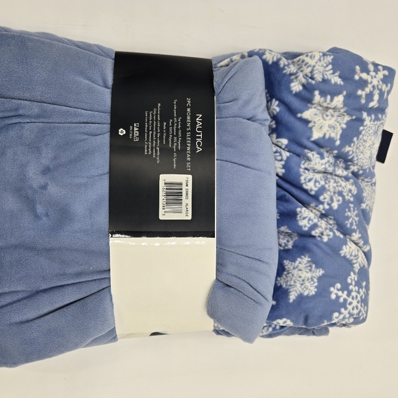 NWT Nautica 2 Pc. Women's Sleepwear Set Velour Fleece Size XL Blue - Picture 3 of 4